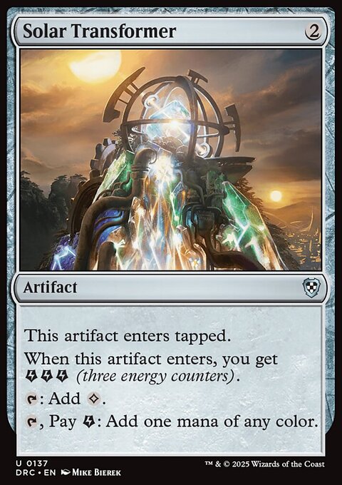 Solar Transformer, Aetherdrift Commander #137, Magic: The Gathering card