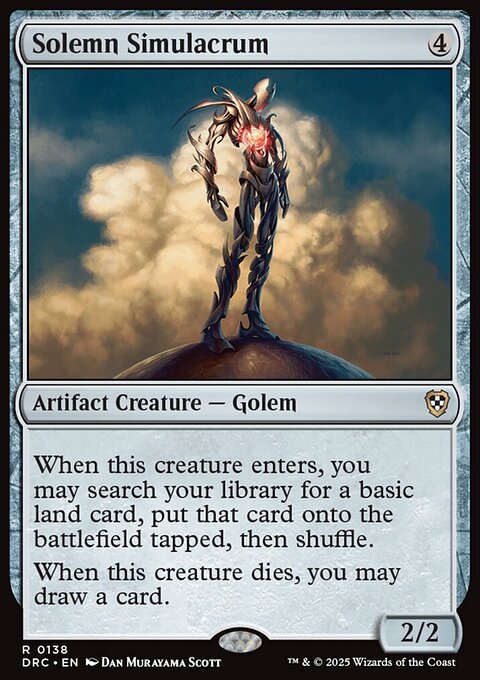 Solemn Simulacrum, Aetherdrift Commander #138, Magic: The Gathering card