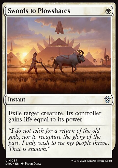 Swords to Plowshares, Aetherdrift Commander #37, Magic: The Gathering card