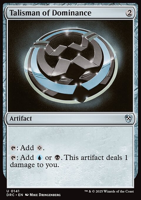 Talisman of Dominance, Aetherdrift Commander #141, Magic: The Gathering card