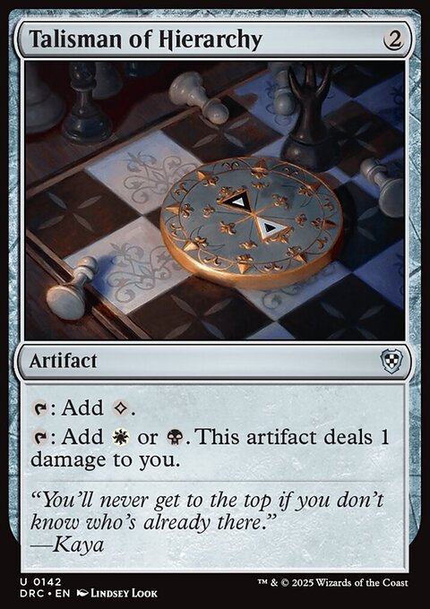 Talisman of Hierarchy, Aetherdrift Commander #142, Magic: The Gathering card