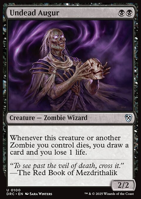 Undead Augur, Aetherdrift Commander #100, Magic: The Gathering card