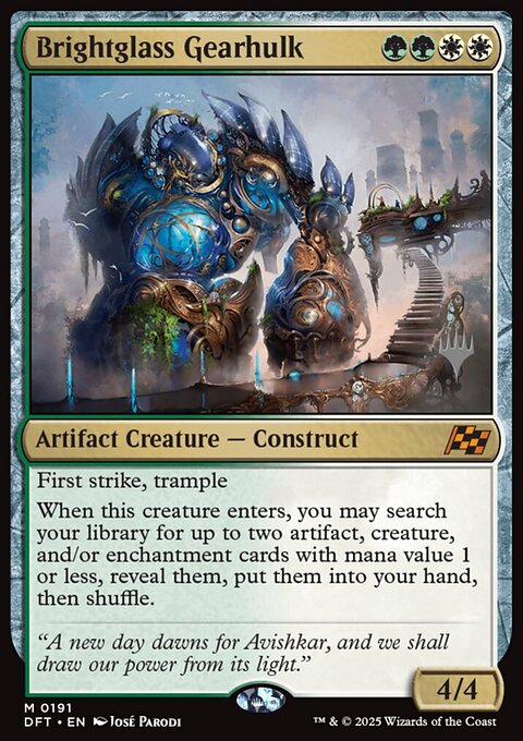 Brightglass Gearhulk, Aetherdrift Promos #191p, Magic: The Gathering card