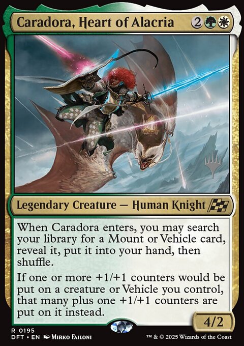 Caradora, Heart of Alacria, Aetherdrift Promos #195p, Magic: The Gathering card