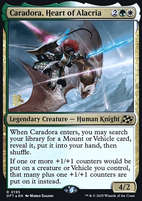 Caradora, Heart of Alacria, Aetherdrift Promos #195s, Magic: The Gathering card