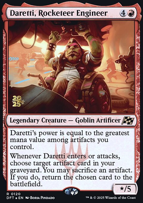 Daretti, Rocketeer Engineer, Aetherdrift Promos #120s, Magic: The Gathering card