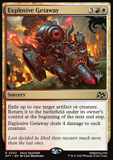 Explosive Getaway, Aetherdrift Promos #202p, Magic: The Gathering card