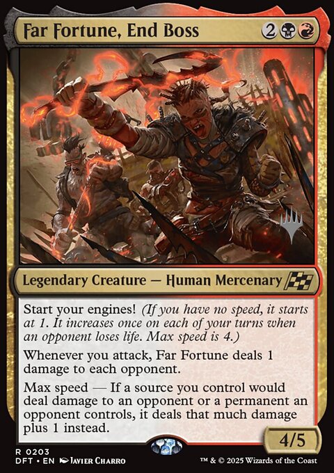 Far Fortune, End Boss, Aetherdrift Promos #203p, Magic: The Gathering card