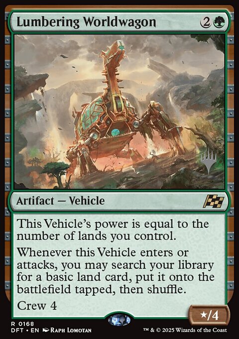 Lumbering Worldwagon, Aetherdrift Promos #168p, Magic: The Gathering card