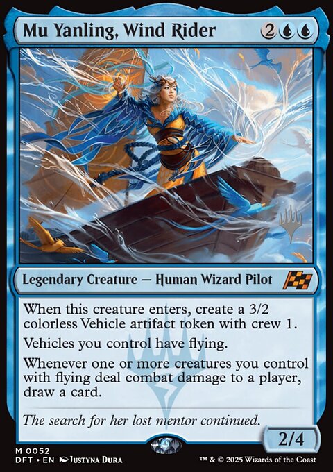 Mu Yanling, Wind Rider, Aetherdrift Promos #52p, Magic: The Gathering card