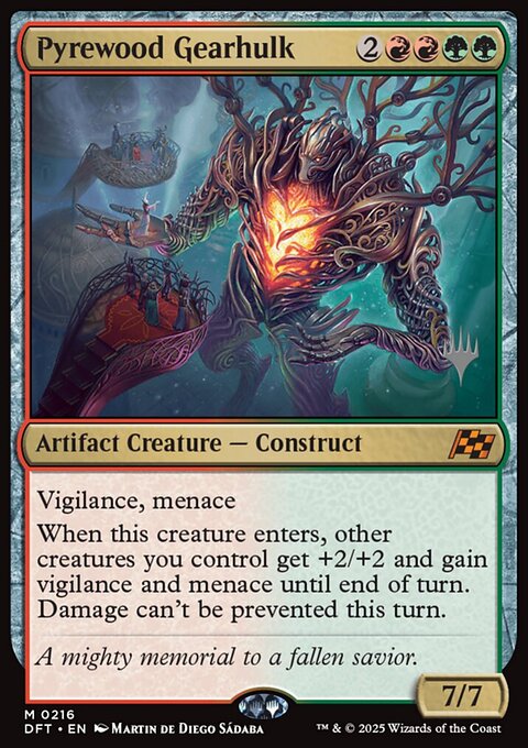 Pyrewood Gearhulk, Aetherdrift Promos #216p, Magic: The Gathering card