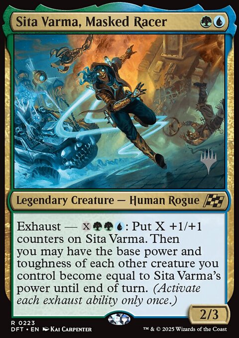 Sita Varma, Masked Racer, Aetherdrift Promos #223p, Magic: The Gathering card