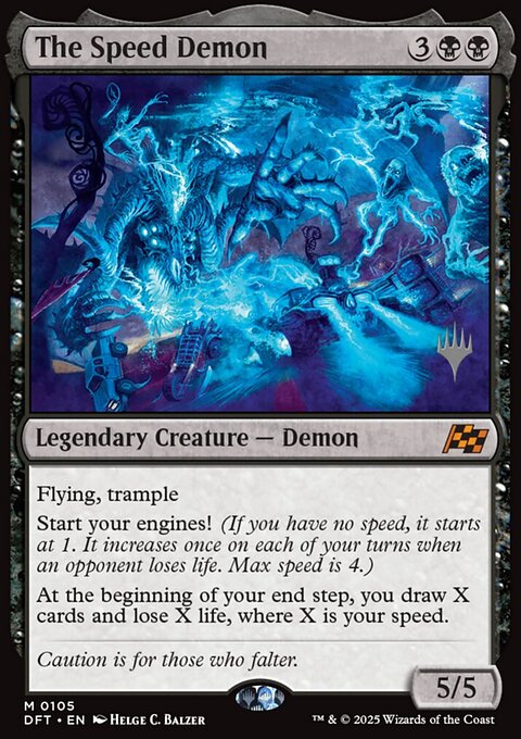 The Speed Demon, Aetherdrift Promos #105p, Magic: The Gathering card