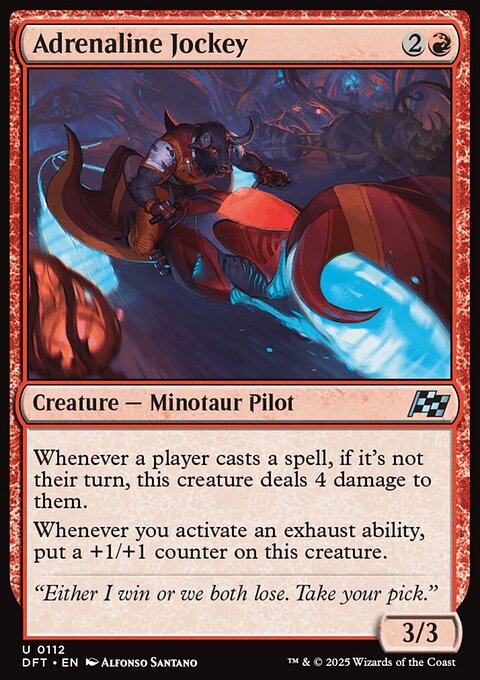 Adrenaline Jockey, Aetherdrift #112, Magic: The Gathering card