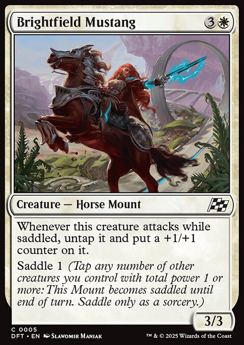 Brightfield Mustang, Aetherdrift #5, Magic: The Gathering card