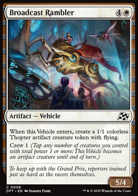 Broadcast Rambler, Aetherdrift #6, Magic: The Gathering card