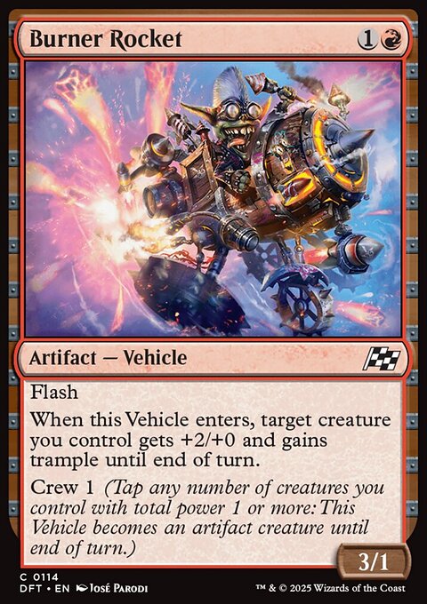 Burner Rocket, Aetherdrift #114, Magic: The Gathering card