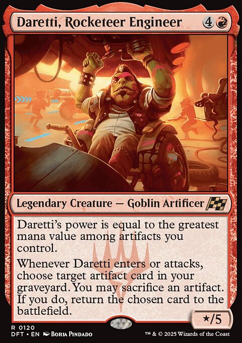 Daretti, Rocketeer Engineer, Aetherdrift #120, Magic: The Gathering card