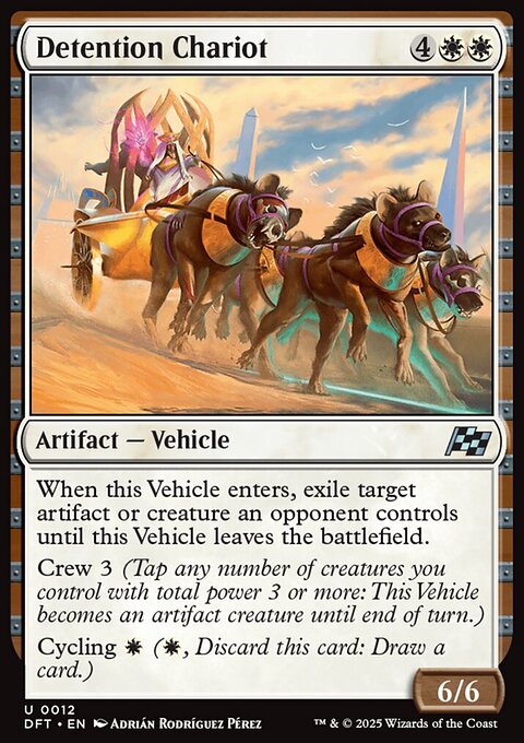 Detention Chariot, Aetherdrift #12, Magic: The Gathering card