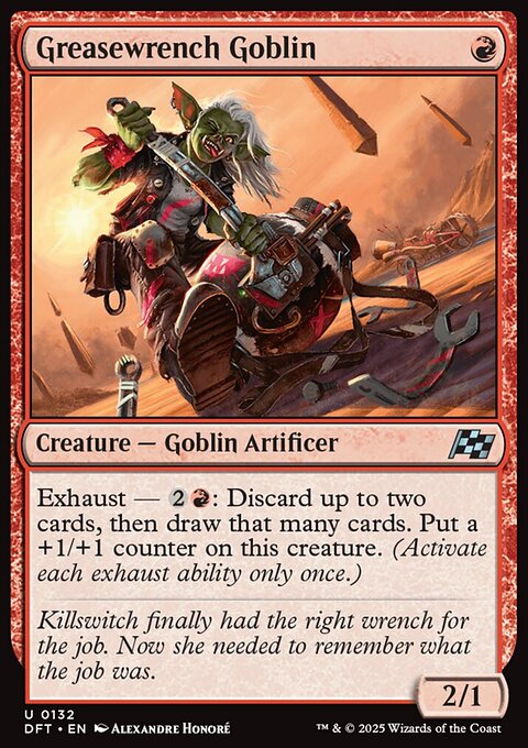 Greasewrench Goblin, Aetherdrift #132, Magic: The Gathering card