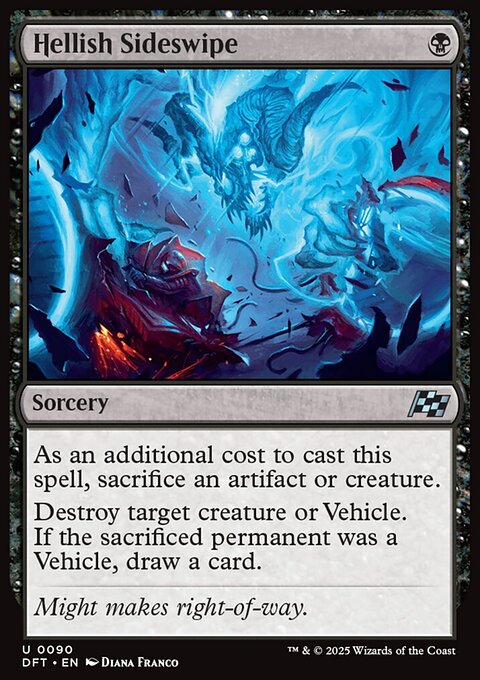 Hellish Sideswipe, Aetherdrift #90, Magic: The Gathering card