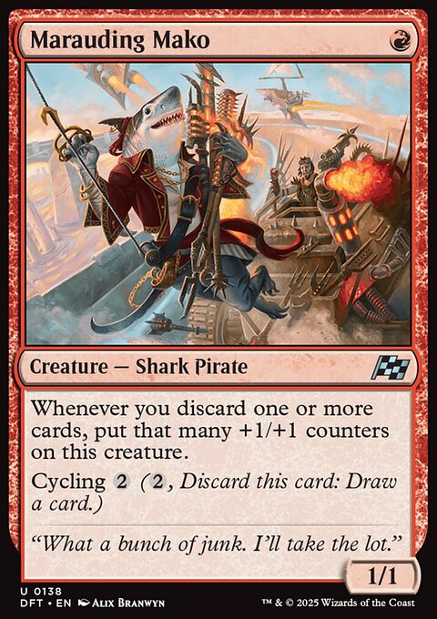 Marauding Mako, Aetherdrift #138, Magic: The Gathering card