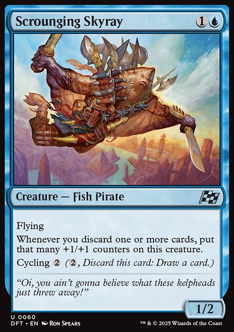 Scrounging Skyray, Aetherdrift #60, Magic: The Gathering card
