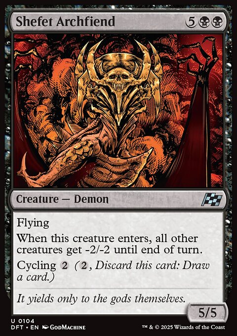 Shefet Archfiend, Aetherdrift #104, Magic: The Gathering card