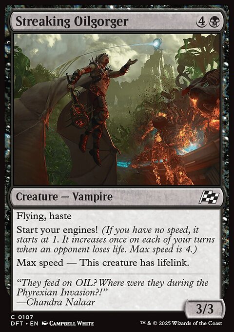 Streaking Oilgorger, Aetherdrift #107, Magic: The Gathering card