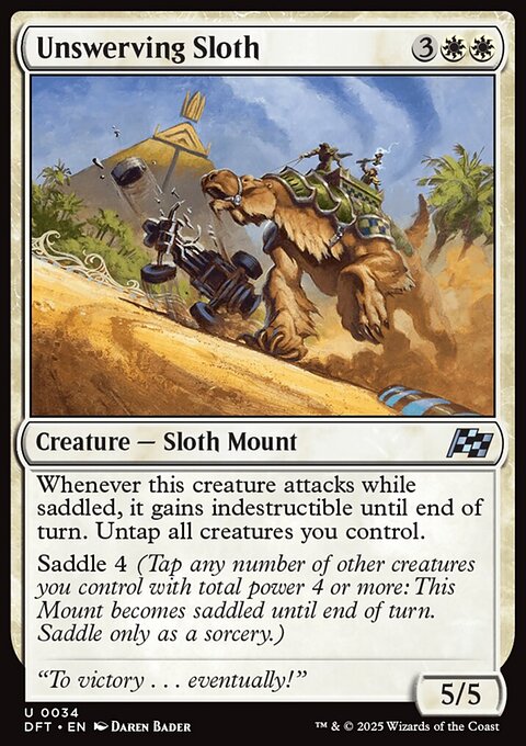 Unswerving Sloth, Aetherdrift #34, Magic: The Gathering card