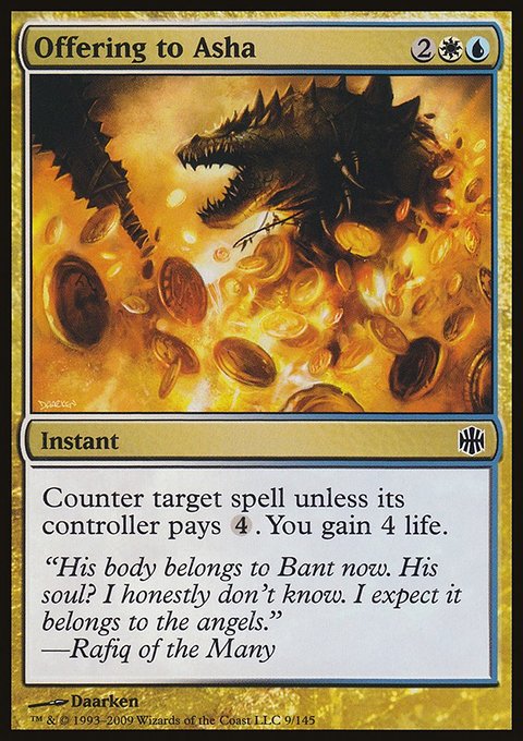 Offering to Asha, Alara Reborn #9, Magic: The Gathering card