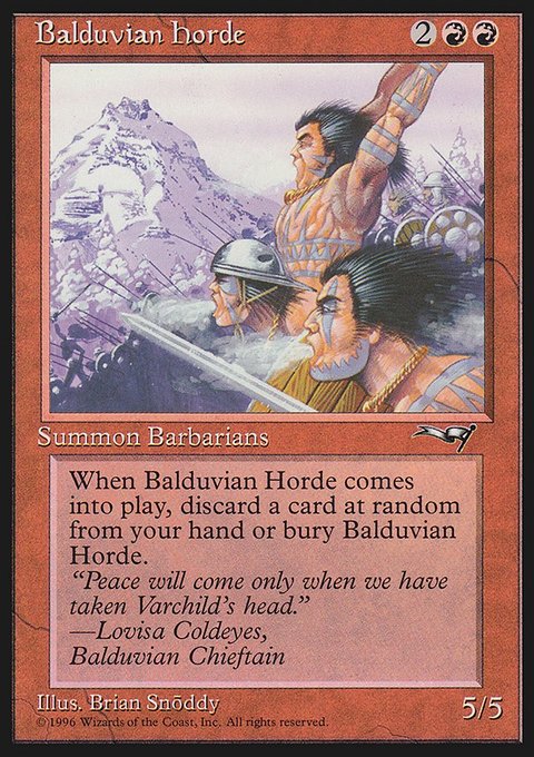 Balduvian Horde, Alliances #65, Magic: The Gathering card