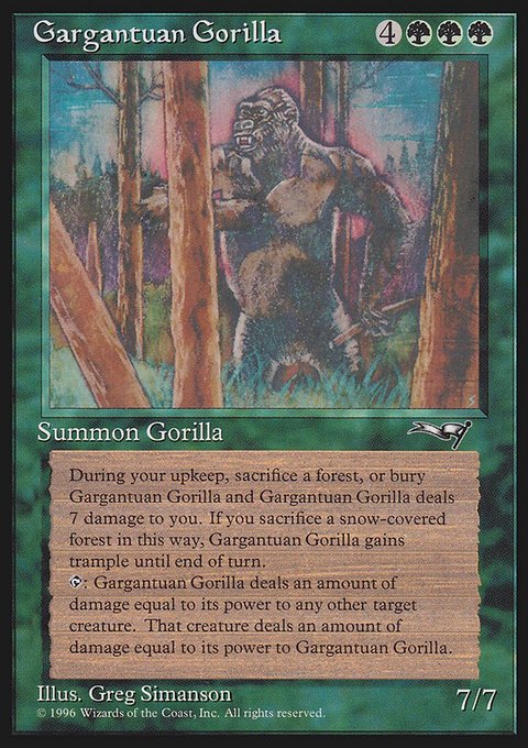 Gargantuan Gorilla, Alliances #91, Magic: The Gathering card