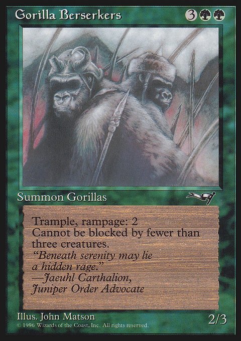Gorilla Berserkers, Alliances #93b, Magic: The Gathering card