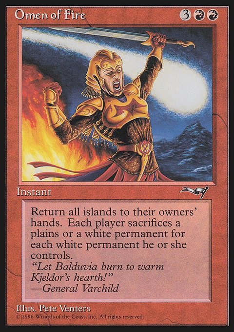 Omen of Fire, Alliances #75, Magic: The Gathering card