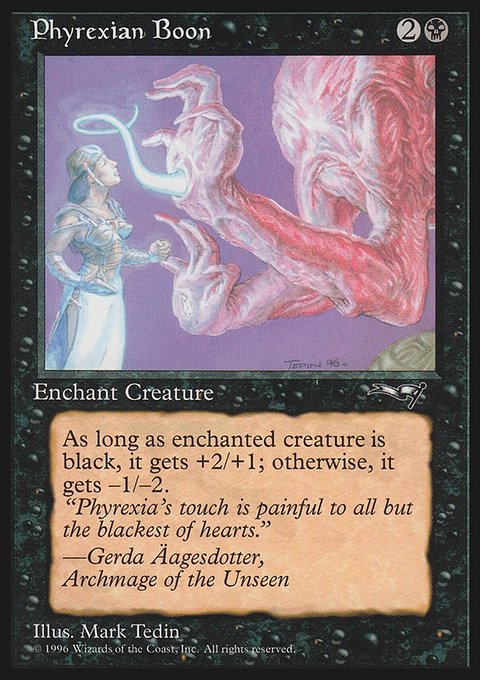 Phyrexian Boon, Alliances #58a, Magic: The Gathering card