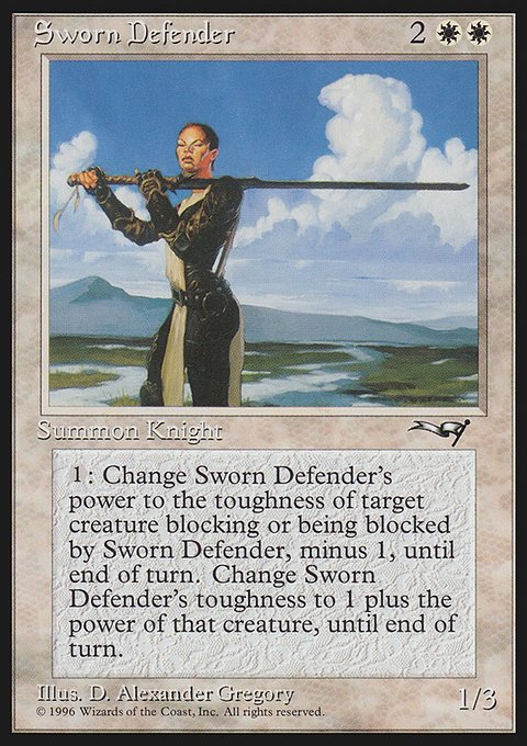 Sworn Defender, Alliances #19, Magic: The Gathering card