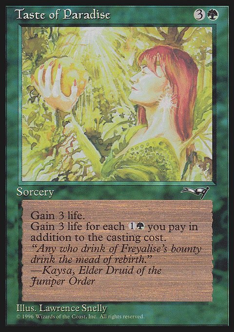 Taste of Paradise, Alliances #100a, Magic: The Gathering card