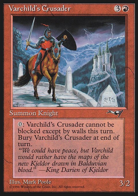 Varchild's Crusader, Alliances #82a, Magic: The Gathering card