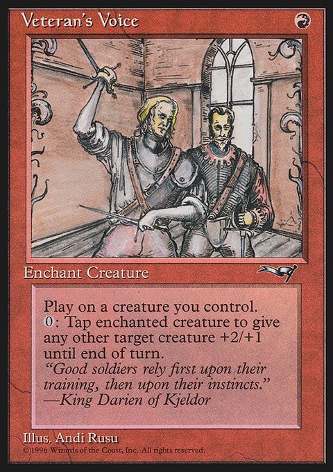 Veteran's Voice, Alliances #84a, Magic: The Gathering card