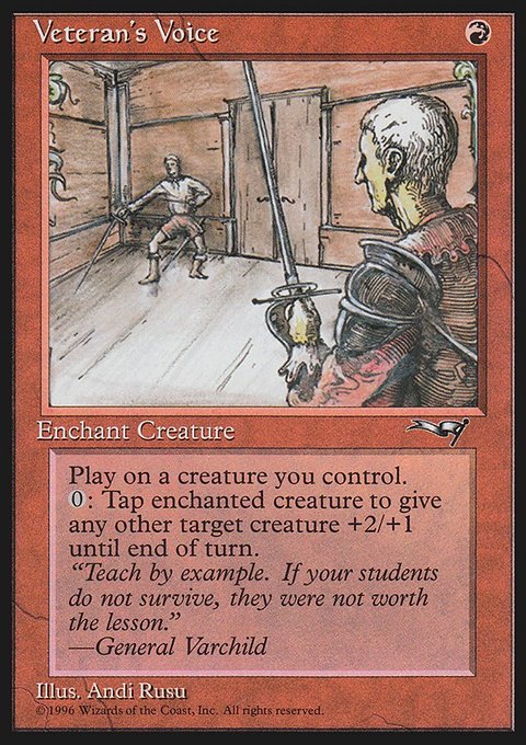Veteran's Voice, Alliances #84b, Magic: The Gathering card