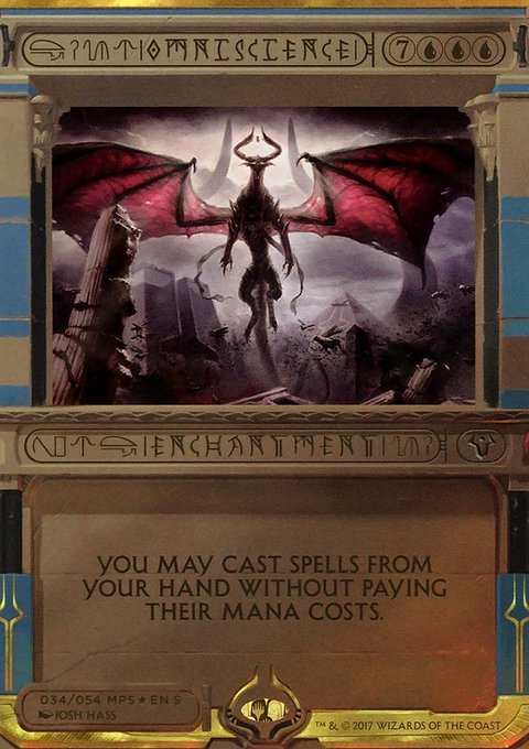 Omniscience, Amonkhet Invocations #34, Magic: The Gathering card
