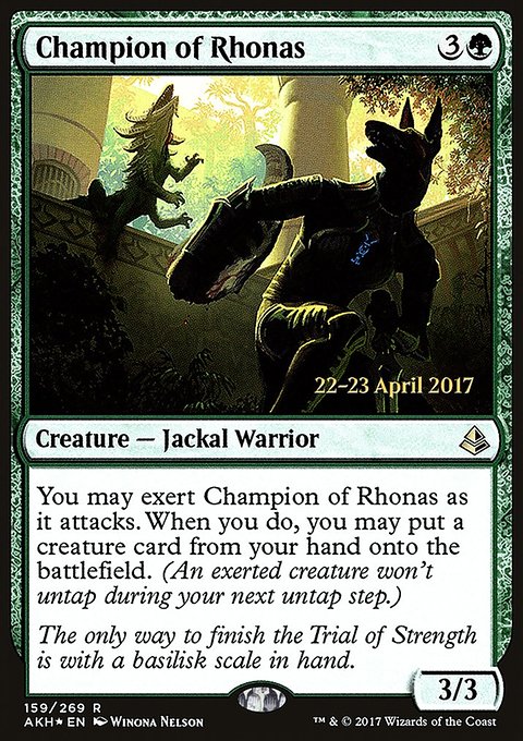 Champion of Rhonas, Amonkhet Promos #159s, Magic: The Gathering card