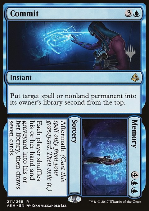 Commit // Memory, Amonkhet Promos #211p, Magic: The Gathering card