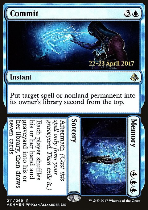 Commit // Memory, Amonkhet Promos #211s, Magic: The Gathering card