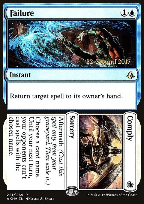 Failure // Comply, Amonkhet Promos #221s, Magic: The Gathering card
