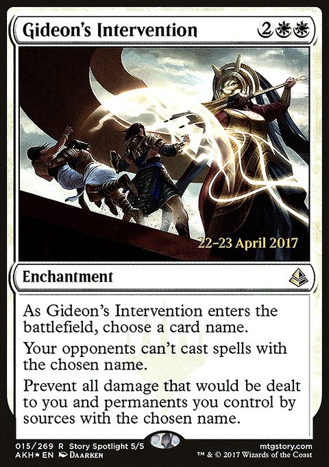 Gideon's Intervention, Amonkhet Promos #15s, Magic: The Gathering card