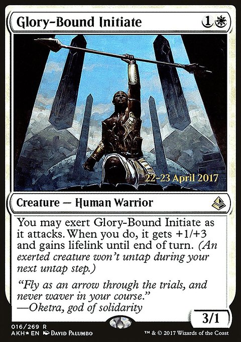Glory-Bound Initiate, Amonkhet Promos #16s, Magic: The Gathering card