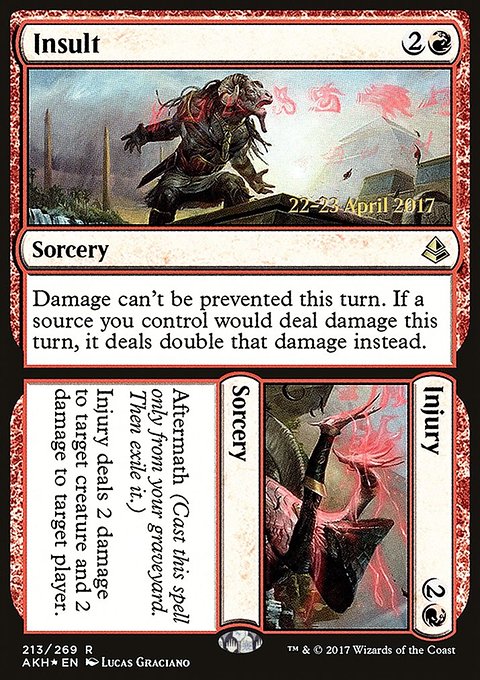 Insult // Injury, Amonkhet Promos #213s, Magic: The Gathering card