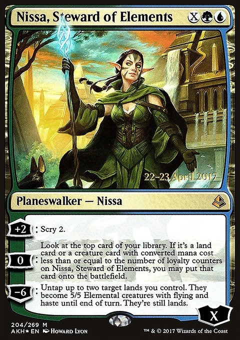 Nissa, Steward of Elements, Amonkhet Promos #204s, Magic: The Gathering card